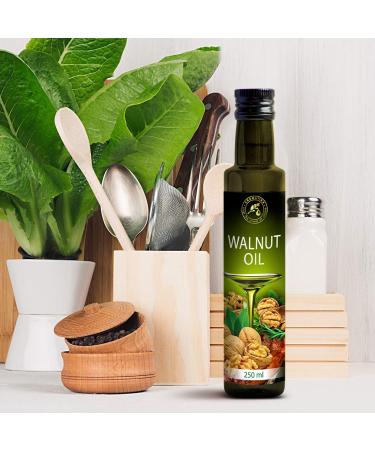Walnut Oil 250ml - Natural Cold Pressed - USA Glass Bottle for Healthy Cooking Salad Dressings Sauces & More - Buy Online on GoSupps.com