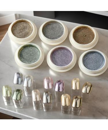 Chrome pour les ongles poudre de paillettes ongles - 6 couleurs paillettes pigment pigment pour les paillettes - Nail Pigment Powder Shimmer pour petite amie femme amie s ur fille 02 B - Buy Online on GoSupps.com