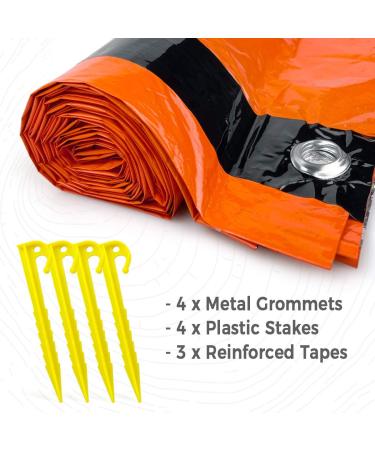 Bearhard Emergency Sleeping Bag - Ultralight Waterproof Thermal Bivvy Sack for Camping Hiking - Orange Tube Tent - Buy Online on GoSupps.com