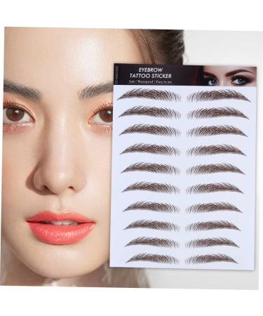 Housoutil 4pcs Eyebrow Stickers Eyebrow Transfer Sticker 6d Hair-like Eyebrows Stickers 4d Post Paper Make up 21x15cm Brown - Buy Online on GoSupps.com