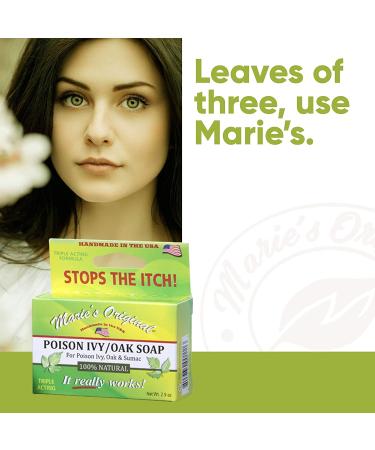 Maries Original Poison Ivy Soap Bar - 100% All Natural Triple-Acting Anti-Itch Treatment for Poison Ivy, Oak, and Sumac - Removes Oils, Soothes Rashes - 2.9oz (Pack of 2) - Buy Online on GoSupps.com
