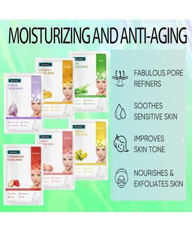 Face Mask Set Skin Care for Teenage Girls - Aloe Vera Sheet Mask to Moisturizing & rejuvenating - Anti-Wrinkle Skin Care Set - Fruit Face Masks to Improve dullness & Brighten - Womens Gift Set(Set B) - Buy Online on GoSupps.com