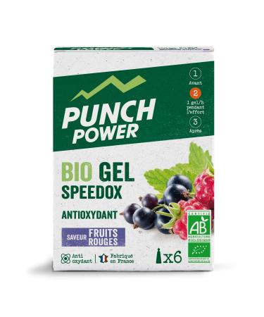 PUNCH POWER - SPEEDOX' Red Fruits - Box of 6 gels x 25 g - Antioxidant energy gel - Progressive energy - Rich in Vitamin C - Organic - French brand