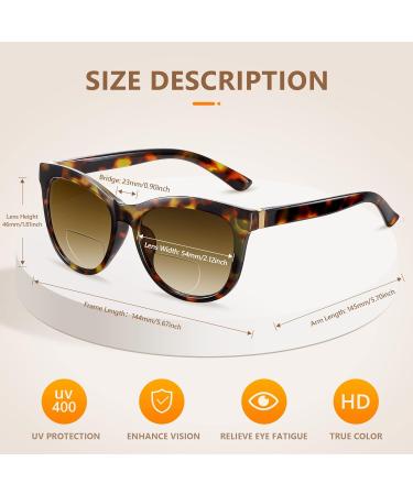 Buy EASY READ Bifocal Reading Sunglasses for Women | Fashionable UV400 Sun Readers | Magnification 2.50 - Demi Turquoise - Buy Online on GoSupps.com