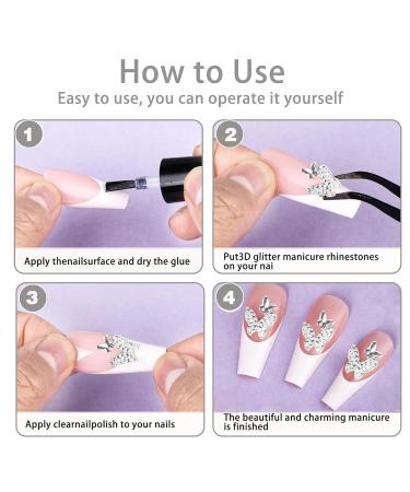 Butterfly Nair Charms - 40PCs Alloy Nail Art Decorations | 7 Styles 3D Bow Gemstones | Silver Nail Drill Accessories - Buy Online on GoSupps.com