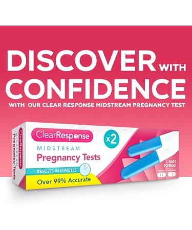 ZYBUX - Clear Response midstream Pregnancy Test 2 Pack 99% Accurate Results in Minute - Buy Online on GoSupps.com