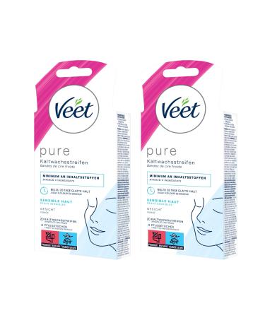 Veet Easy -Gel Cold Wax strips - Suitable for normal skin - application for face - up to 28 days of smooth skin - minimum ingredients - 20 double strips 40 single strips - Buy Online on GoSupps.com