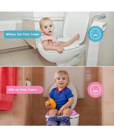 Foldable Portable Potty Seat for Toddler Travel - Non-Slip Toilet Training Cover for Girls - Includes Drawstring Bag - Pink Owl Design - Buy Online on GoSupps.com