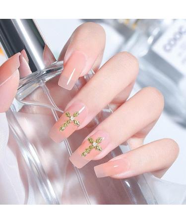 Kryzalite 30-Piece 3D Cross Nail Art Set - Gold & Silver Sparkle with Diamonds for Women's DIY Jewelry & Crafts - Buy Online on GoSupps.com