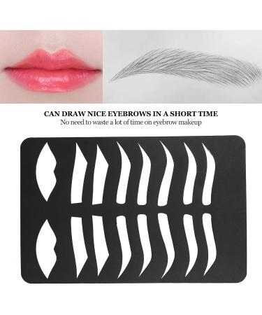 Eyebrow Lip Shape Stencils Kit Iron Design 7 Brow Shapes & 1 Lip Template Reusable Suitable for Men and Women for Eyebrow and Lip Design - Buy Online on GoSupps.com