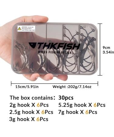 THKFISH Weighted Twistlock Fishing Hooks for Bass Swimbait Soft Plastics - 30PCS - Buy Online on GoSupps.com