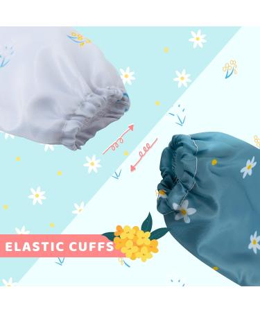 Waterproof Long Sleeved Baby Bib with Large Food Pocket - Greyflower Design - Buy Online on GoSupps.com