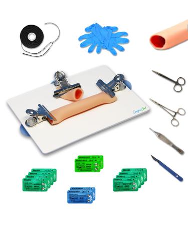 SurgicalSim Bowel Anastomosis Suture Practice Kit End-to-Side Techniques Includes 1 x Long and 1 x Short 0.8" Diameter Models Tool Kit Threads Ideal for Practice Demonstration for Students