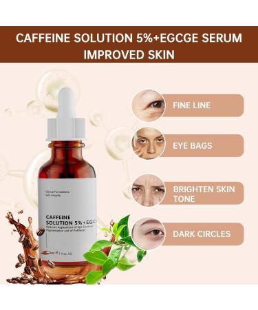 Caffeine Solution 5% + EGCG Eye Serum - Reduce Puffiness Dark Circles & Wrinkles | Hyaluronic Acid & Niacinamide - 30ml - Buy Online on GoSupps.com