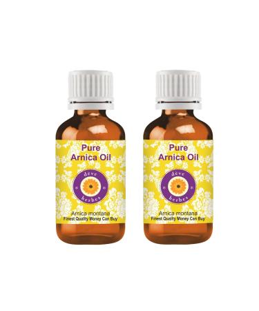 Deve Herbes Pure Arnica Oil (Arnica montana) Natural Therapeutic Grade (Pack of Two) 100ml X 2 (6.76 oz)