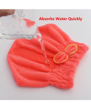 3-Pack Microfiber Hair Drying Cap Towels - Super Absorbent Hair Turban Wrap for Girls and Women - Fast Drying Shower Cap (Red Pink Yellow) - Buy Online on GoSupps.com