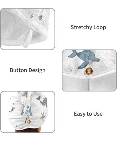 Super Absorbent Marine Animal Hair Towel 2 Pack - Quick Dry Turbans for Women & Girls - Perfect Hair Drying Solution - Buy Online on GoSupps.com