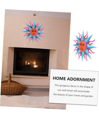 Zerodeko Iron Pendant Ornament Iron Art Craft Pendant Iron Craft Sun Wall Pendant Hanging Decoration Colorful 29x29cm Purple - Buy Online on GoSupps.com