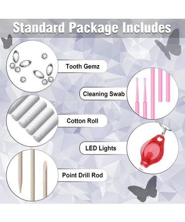 25-Piece Tondiamo Tooth Gem Kit: Removable Fashionable Tooth Jewelry - Rice & Round Style Clear Crystal Ornaments - Buy Online on GoSupps.com