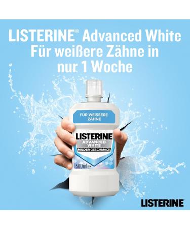 Buy Listerine Advanced White Mild Taste Mouthwash (500 ml) - Remove Tooth Discoloration & Whiten Teeth in 1 Week - Combat Mouth Bacteria - Buy Online on GoSupps.com