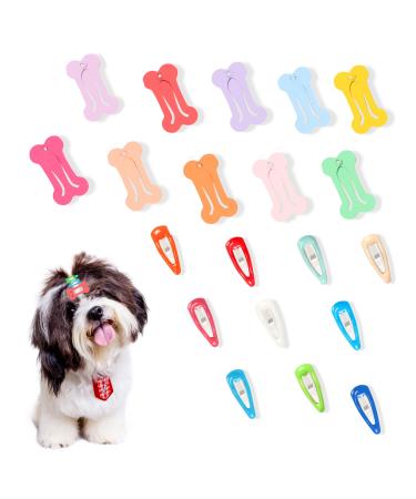 Yaodhaod 20 pieces of hair for dogs cute multi -colored small bone small drops of water hairpin headgear animal care products for dogs cats puppies pets - Buy Online on GoSupps.com