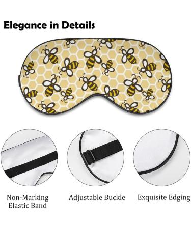 Yellow Bee & Honeycomb Sleep Mask Eye Cover - Adjustable Strap, Blocks Light for Men and Women - Ideal for Sleeping, Travel, and Naps - Buy Online on GoSupps.com
