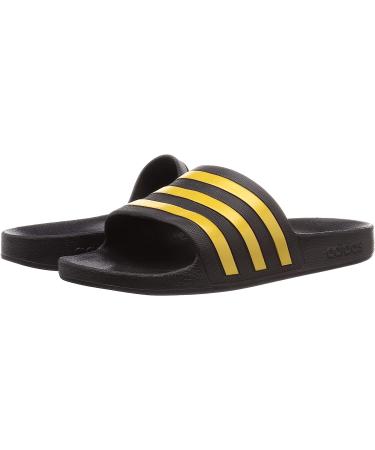 adidas Unisex Adilette Aqua Slides Sandal - Core Black/Gold Metallic - Size 9 Women/8 Men - Buy Online on GoSupps.com