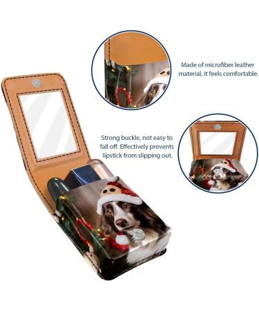 Buy Leather Lipstick Case with Mirror - Mini Lipstick Holder Bag for Perfect Organization | Ideal Gift for Christmas - Cute Puppy Design - Buy Online on GoSupps.com