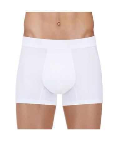 PROTECHDRY - Washable Urinary Incontinence Cotton Boxer Brief Underwear for Men with Front Absorbent Area White X-Large 39-41" Waist White XL (Pack of 1)