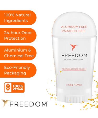 Freedom Deodorant Frankincense Peach 1.9 oz - Natural, Long-Lasting Protection - Buy Online on GoSupps.com