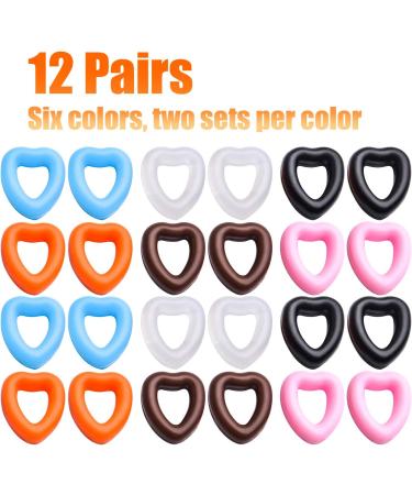 JDesun Slipproof Glasses Handles - 12 Pairs Silicone Bracket Tips | Heart Design Glasses Holders in Blue Black Pink Orange Brown & White for Sunglasses & Reading Glasses - Buy Online on GoSupps.com