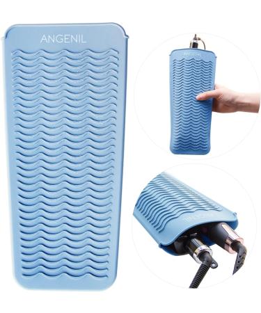 ANGENIL Heat Resistant Silicone Mat Pouch for Hair Styling Tools - Blue | Titanium Ceramic Flat Iron/Curler/Curling Wand Pouch | Beach Waves Styler | Women's Gift - Buy Online on GoSupps.com