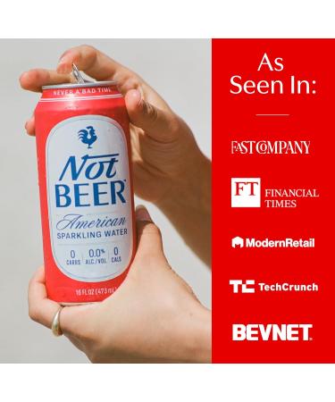 Not Beer American Sparkling Water - Unflavored Mineral & Electrolyte Blend 16 Oz Tallboy Cans 8 Pack - Refreshing Carbonated Soda Water - Buy Online on GoSupps.com