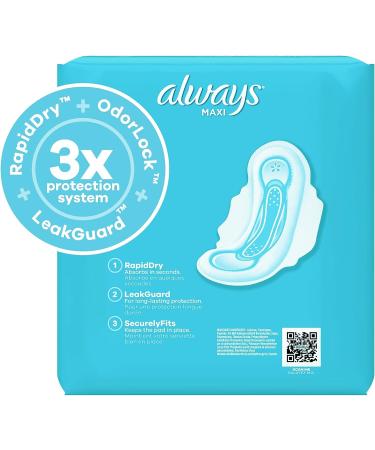 Always Maxi Size 3 Extra Long Super Absorbency Pads with Wings, 99 Count Multipack, Unscented - Pack of 3 - Buy Online on GoSupps.com