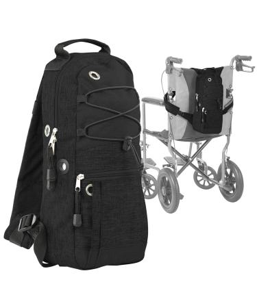Vive Cylinder Backpack - Tank Carrying Accessories Bag - Holder Medical Case For Wheelchair, Shoulder, Rollator Walker, Scooter - Portable Storage Carrier For Travel - Adjustable Fit M2, ML6, M7 A - C Black
