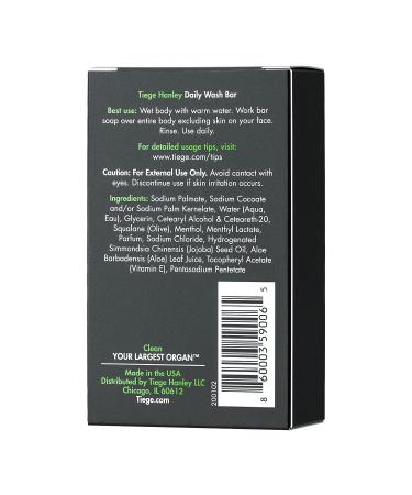 Men's Tiege Hanley Daily Cleansing & Exfoliating Body Bar Soap | Vitamin E, Aloe, Cucumber | Made in USA | 5 oz - Buy Online on GoSupps.com