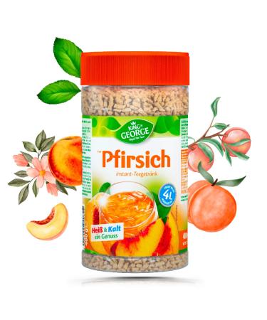 KING GEORGE - Peach Instant Tea Drink - 12 x 400g - Peach Flavoured Instant Tea Drink - A Hot and Cold Treat
