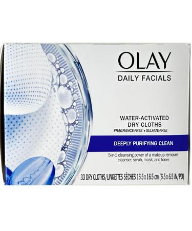 Olay Daily Deeply Clean 4-in-1 Cleansing Face Cloths 33ct (Pack of 5) - Buy Online on GoSupps.com