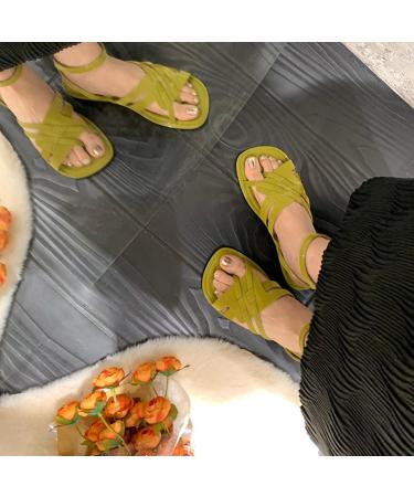 Shop XTZYGLFD Women's Summer Sandals - Casual Hollow Belt Buckle Roman Shoes Green Toe Separator Sandals Size 5 UK - Buy Online on GoSupps.com