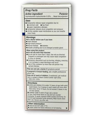 Nasal Spray Decongestant- Original 12 Hour Max Strength 1.0 Fluid Ounce (Pack of 2) Boxed by Fusion Shop Store - Buy Online on GoSupps.com