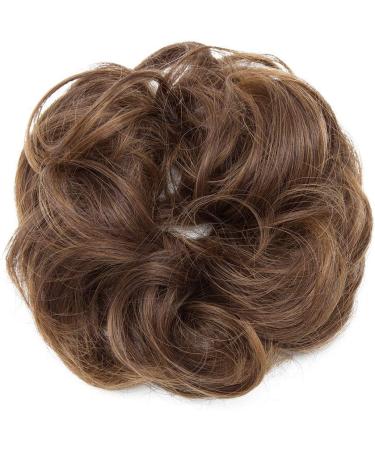 Medium Light Brown to Light Auburn Messy Hair Bun Updo Scrunchie Extension - Buy Online on GoSupps.com