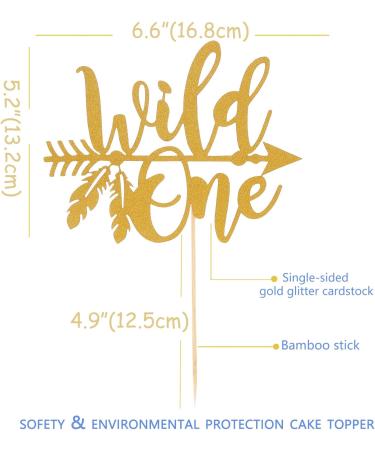 AmarYYa Wild One Cake Topper - Gold Glitter Boy or Girl 1st Birthday/Baby Shower Cake Decoration Gold Glitter Baby ONE With Arrow Birthday Cake Topper First Smash Cake Decoration Wildone-a - Buy Online on GoSupps.com