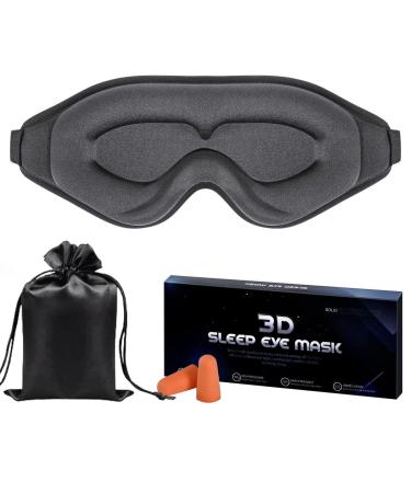 Kitchens Eye Mask for Sleeping Sleep Mask for Men Women Adjustable Sleep Eye Mask for Lash Extensions Eye Sleep Mask is Adjustable Blindford with 3D Contoured Cup Christmas Gifts for Women Men Mom Gray