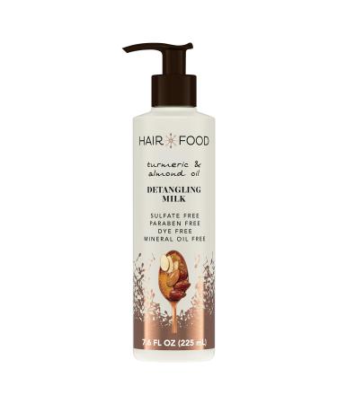 Hair Food Leave-In Detangling Milk, For Thick or Curly Hair, With Tumeric and Almond Oil, Paraben & Dye Free, 7.6 Oz