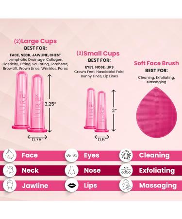 LURE GLAM Face Cupping Facial Set - Lift Firm Sculpt Plump with FREE Brush - Anti-Aging - Instant Lines and Wrinkles Filler - Buy Online on GoSupps.com