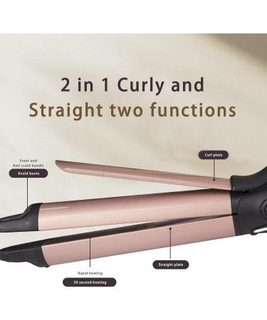 Hair Straightener & Curling Iron 2-in-1 | Adjustable Temps Auto Shut Off Lightweight Design - Shop Now for International Shipping - Buy Online on GoSupps.com