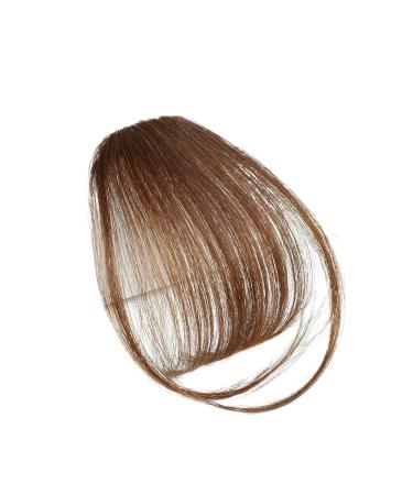 Bangs Hair Clip Fake Air Bangs Synthetic Hair Extension Soft Light Air Hair Bangs Clip On Hair Extension False Straight Hair Bangs Fringe Bangs Clip in Hair(Color:Light brown B) 6inches Light brown B