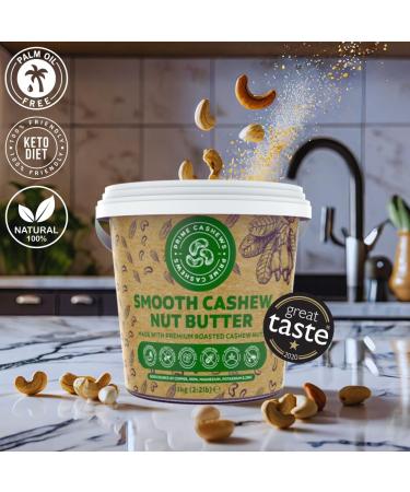 Prime Earth - Smooth Cashew Nut Butter - 1kg - Award Winning - Made With Premium Cashew Nuts - Free From Oil Salt & Sugar - Vegan Keto & Paleo Friendly - Produced in Small Batches - Made in the UK - Buy Online on GoSupps.com