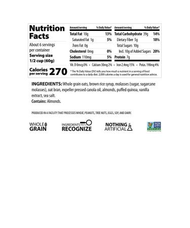 Erin Baker's Homestyle Granola with Ancient Grains - Vanilla Almond Quinoa 12 oz - Buy Online on GoSupps.com