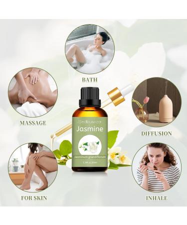 Jasmine Essential Oil 100Ml Premium Grade Jasmine Oil 100% Pure and Natural Scented Oil for Skin Hair Diffuser Aromatherapy Massage Candle Making SE-Jasmine 100ML - Buy Online on GoSupps.com